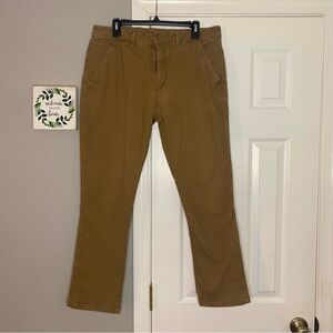 Hollywood Men’s Dark Tan Khaki Chino Pants Size 36 Casual Slacks
